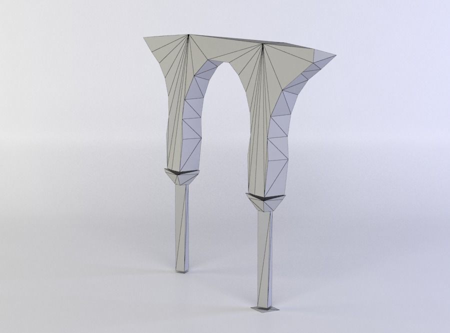 Column ruins Low-poly 3D model_5