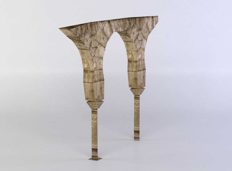 Column ruins Low-poly 3D model_1