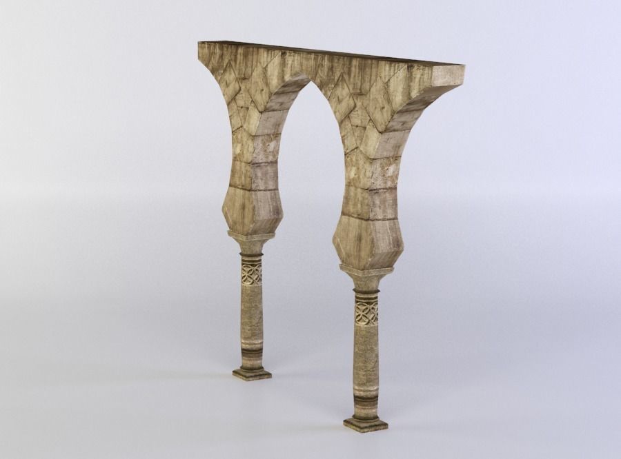 Column ruins Low-poly 3D model_2