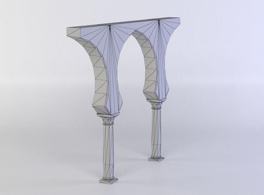 Column ruins Low-poly 3D model_4