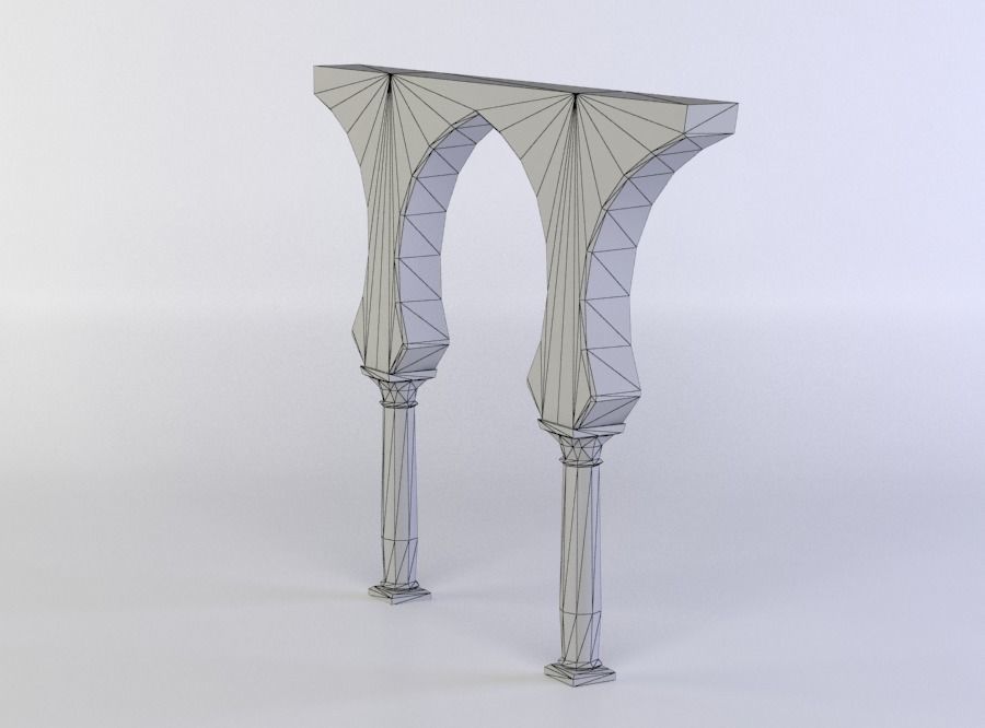 Column ruins Low-poly 3D model_5