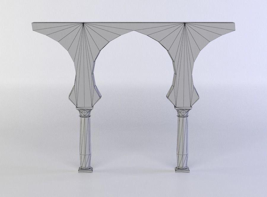 Column ruins Low-poly 3D model_3