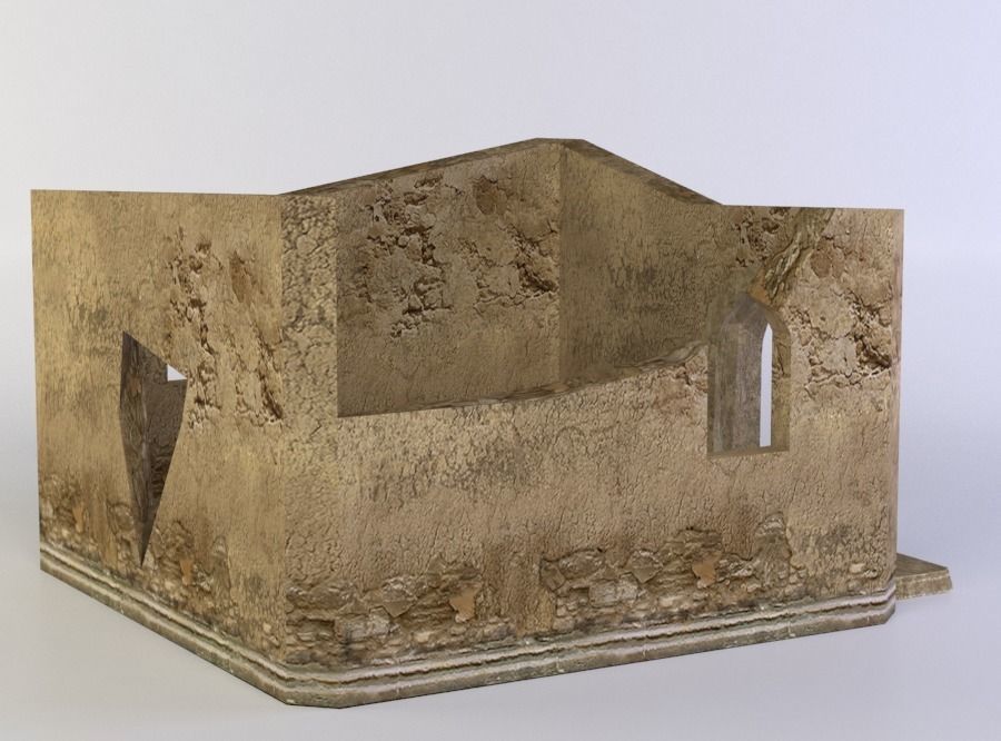 Building ruins Low-poly 3D model_2