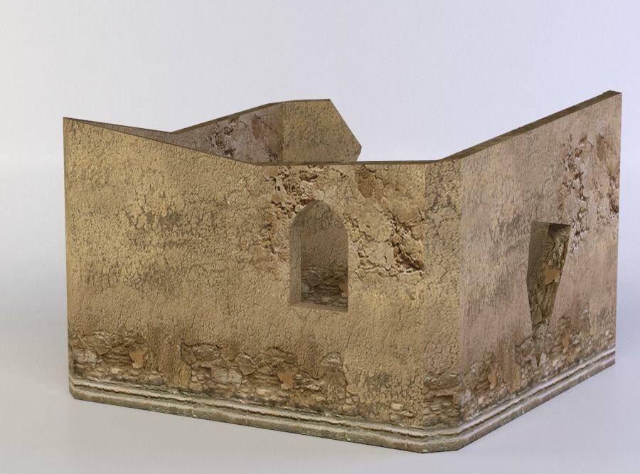 Building ruins Low-poly 3D model_1