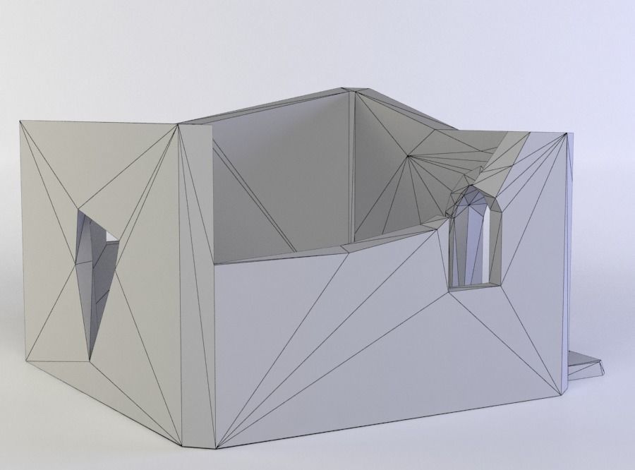 Building ruins Low-poly 3D model_5