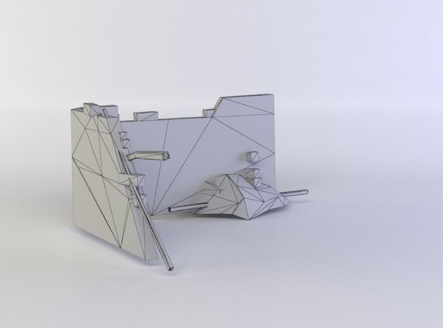 Building ruins Low-poly 3D model_5