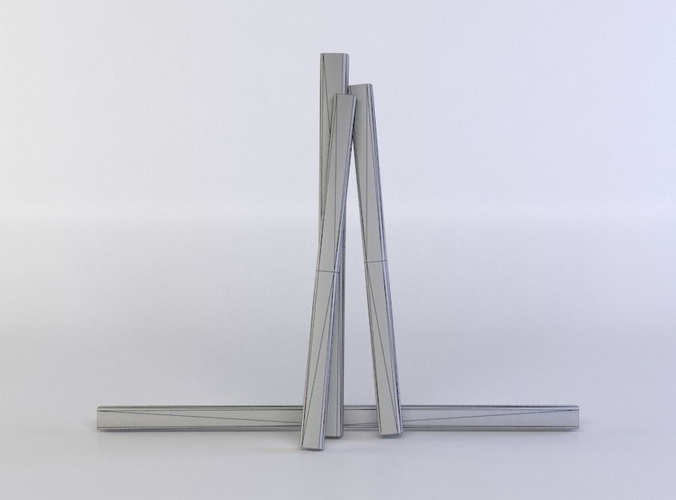 Planks three wooden sticks