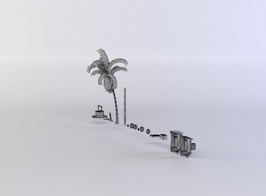 Various goods Low-poly 3D model_5