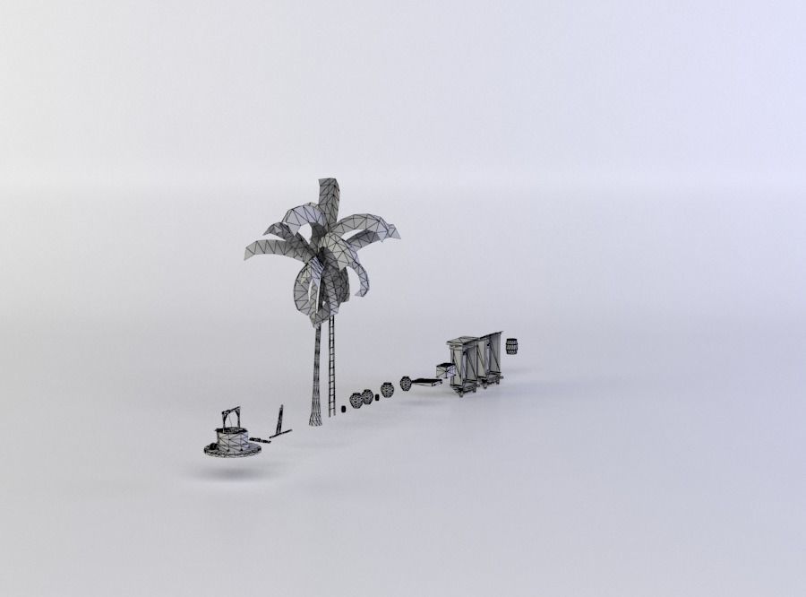 Various goods Low-poly 3D model_4