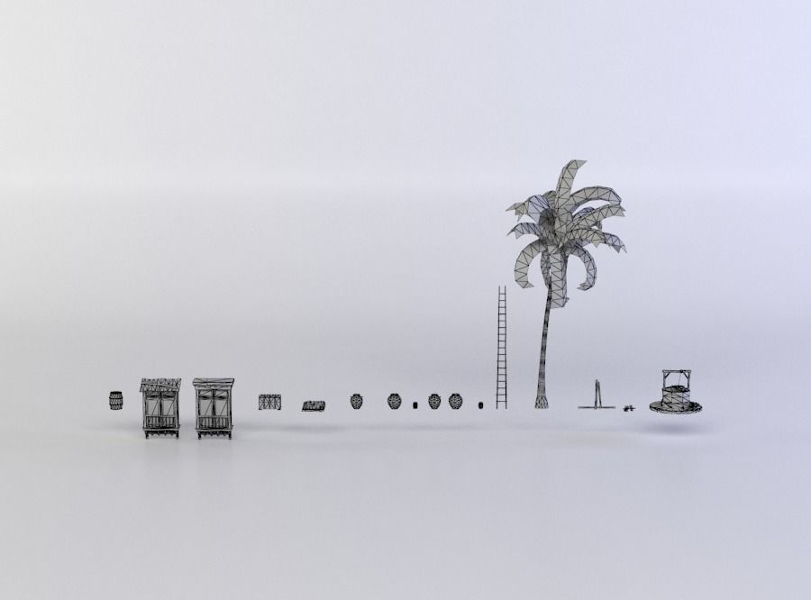 Various goods Low-poly 3D model_3