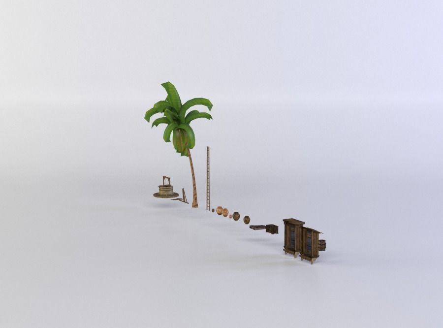 Various goods Low-poly 3D model_2