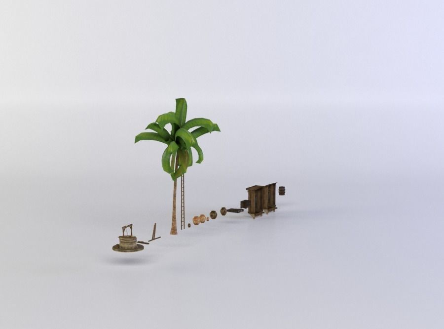 Various goods Low-poly 3D model_1