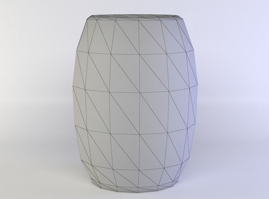 Crock wooden vase Low-poly 3D model_5