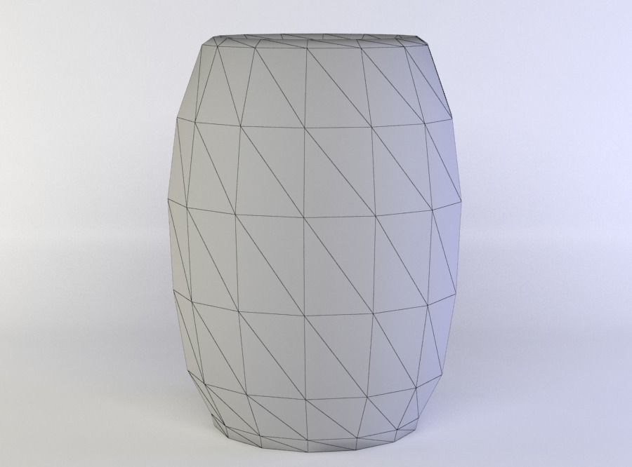 Crock wooden vase Low-poly 3D model_4