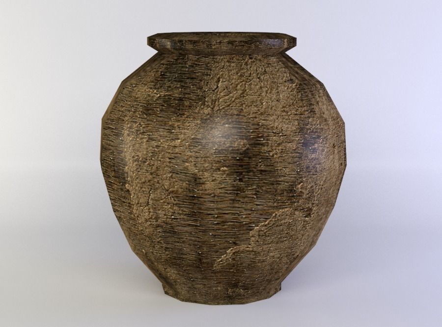 Crock vase Low-poly 3D model_0