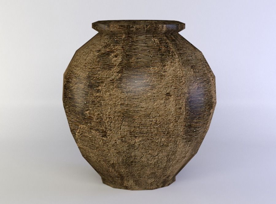 Crock vase Low-poly 3D model_2