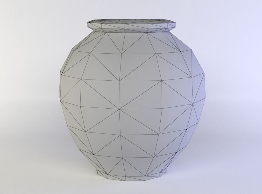Crock vase Low-poly 3D model_4