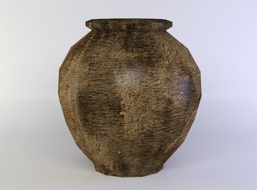 Crock vase Low-poly 3D model_1