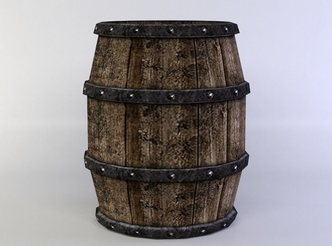 Barrel wooden with rivets