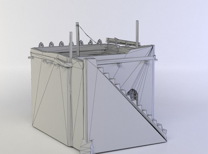 Building old with stairs and door