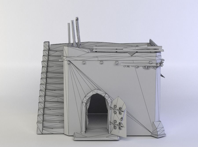 Building old with stairs and door