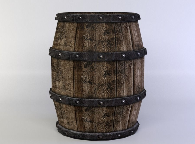 Barrel wooden with rivets