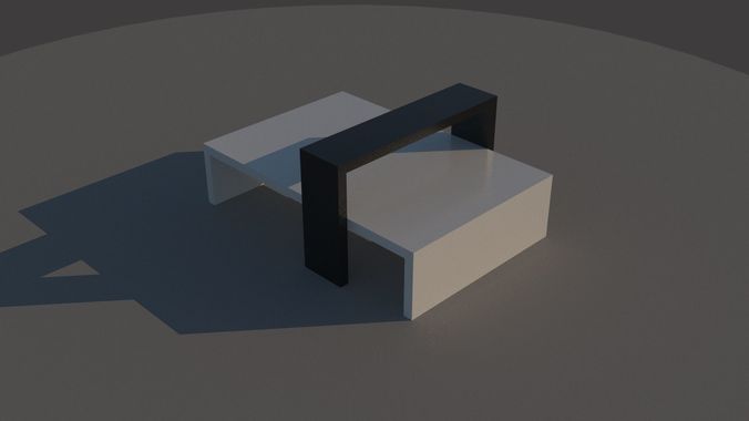 Table chair Low-poly 3D model