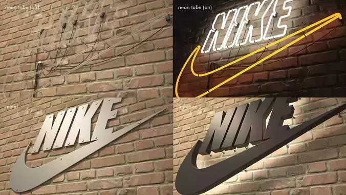 logo sign nike 3d Low-poly 3D model
