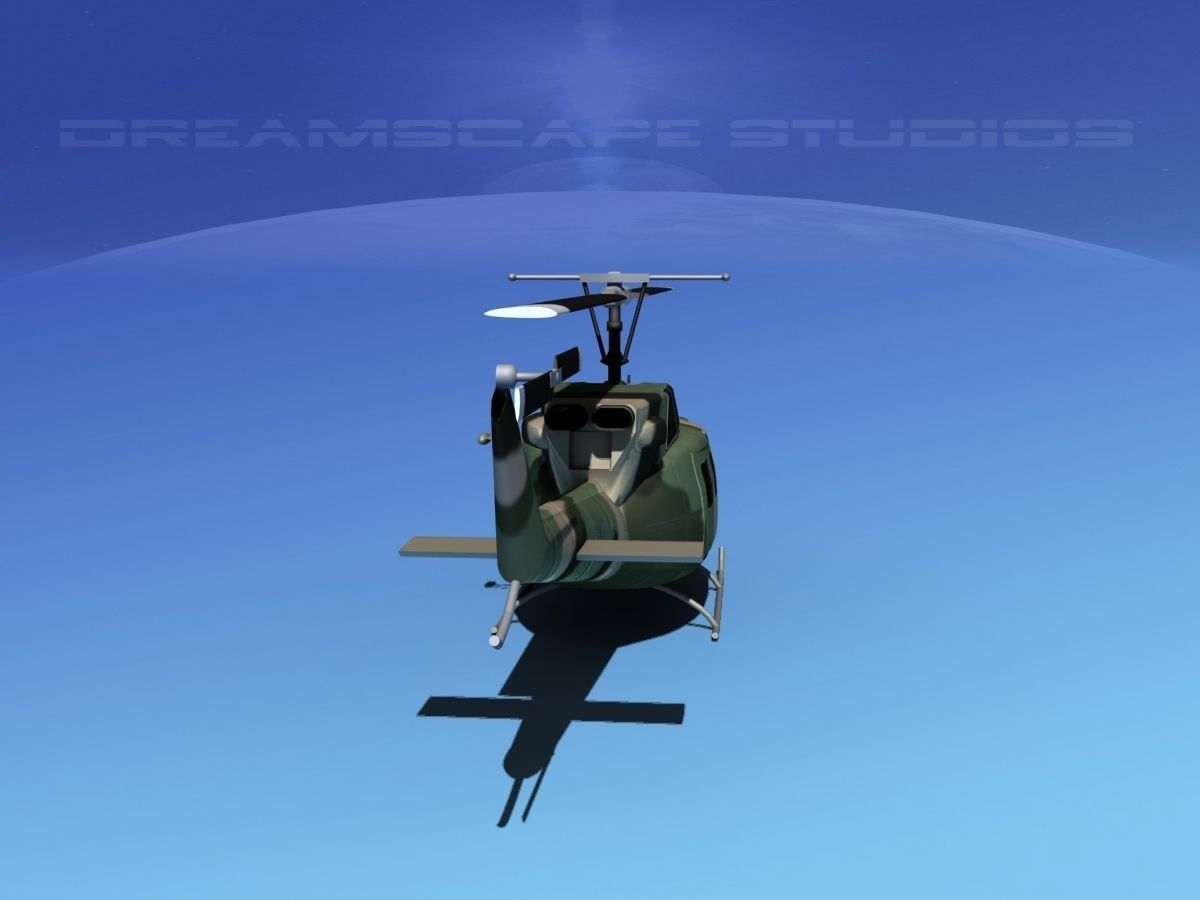 Bell UH-1N Army Forest Gunship 3D model_7