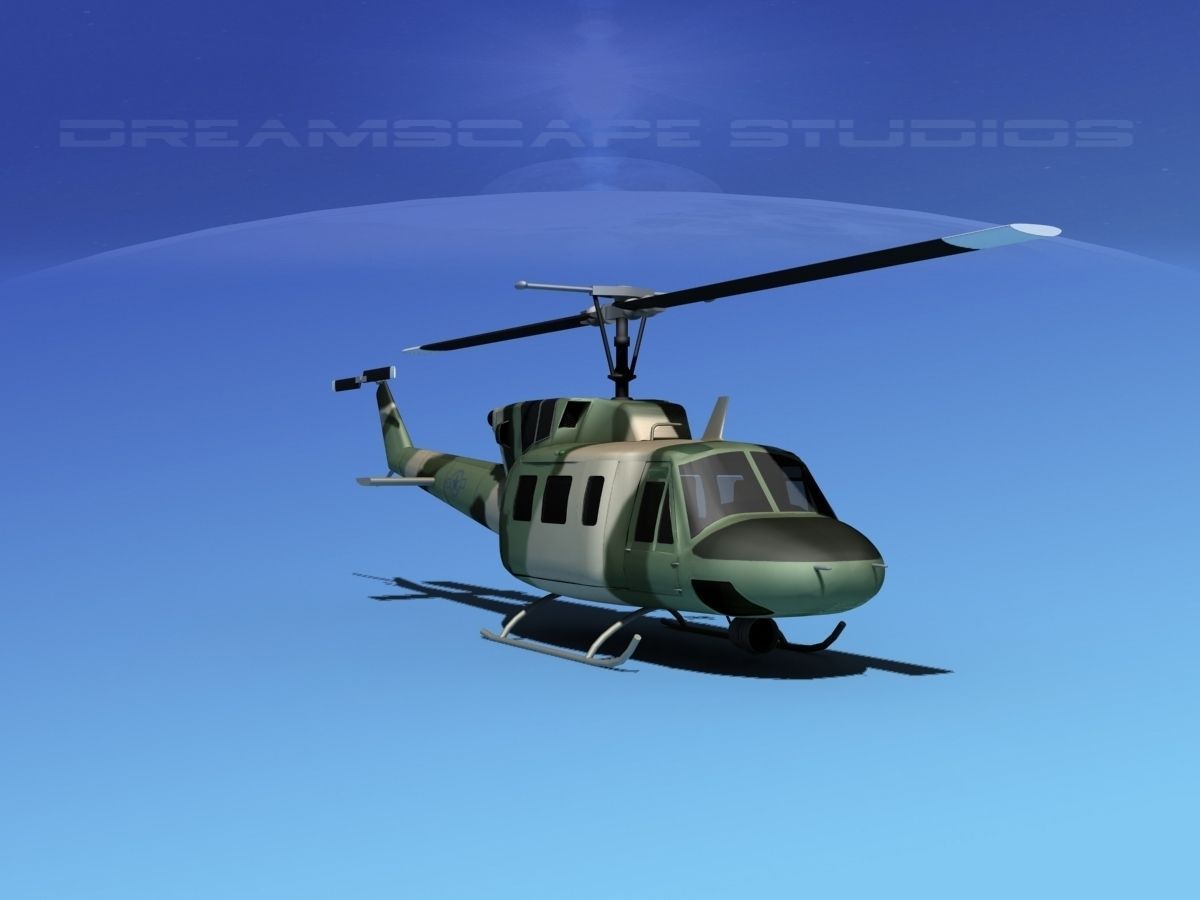 Bell UH-1N Army Forest Gunship 3D model_3
