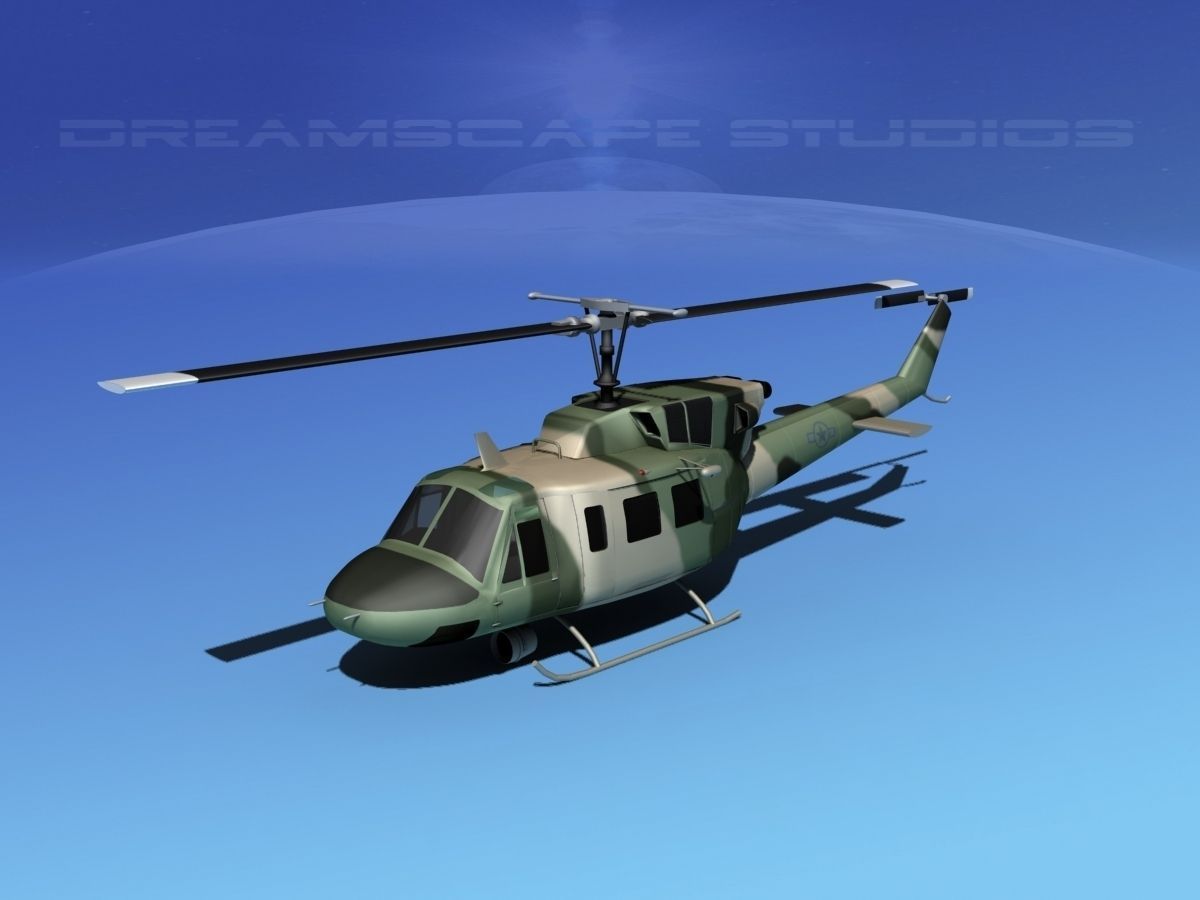 Bell UH-1N Army Forest Gunship 3D model_11