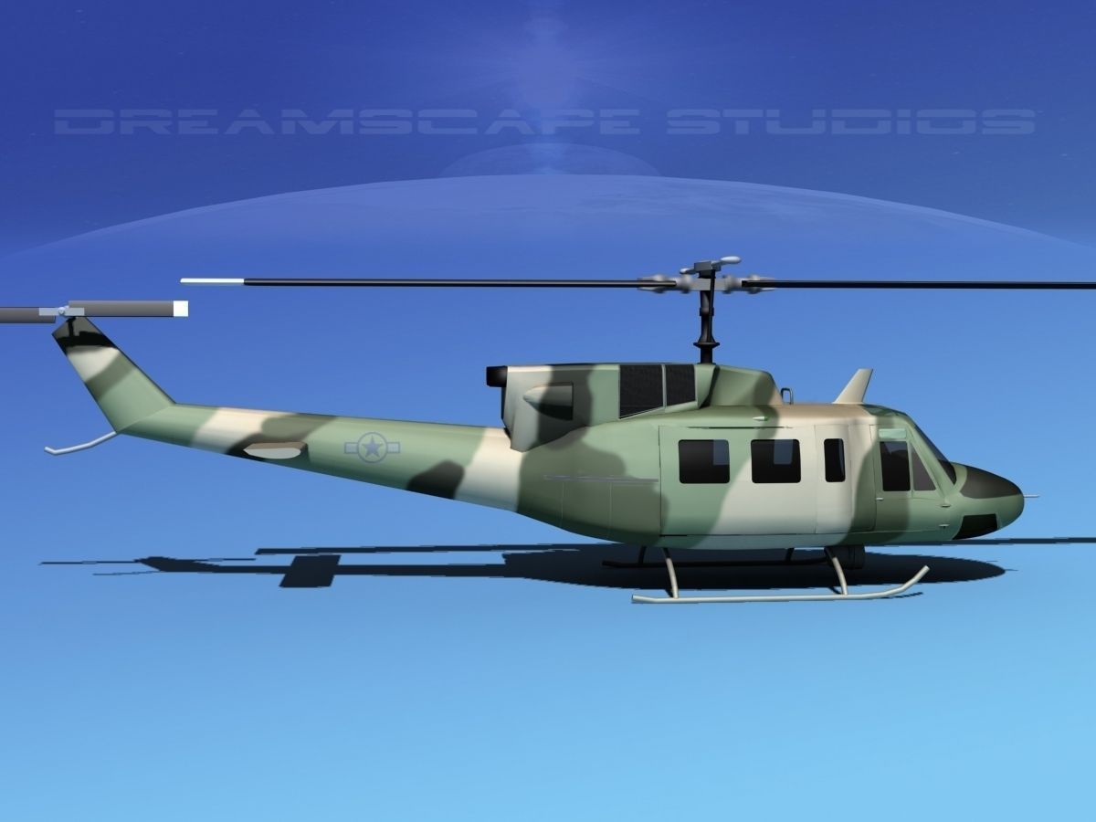 Bell UH-1N Army Forest Gunship 3D model_5