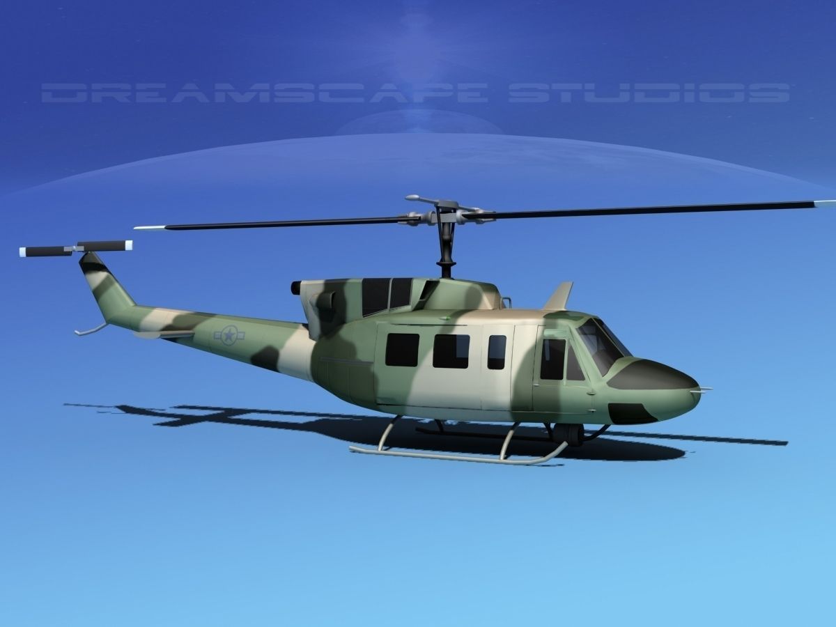 Bell UH-1N Army Forest Gunship 3D model_4
