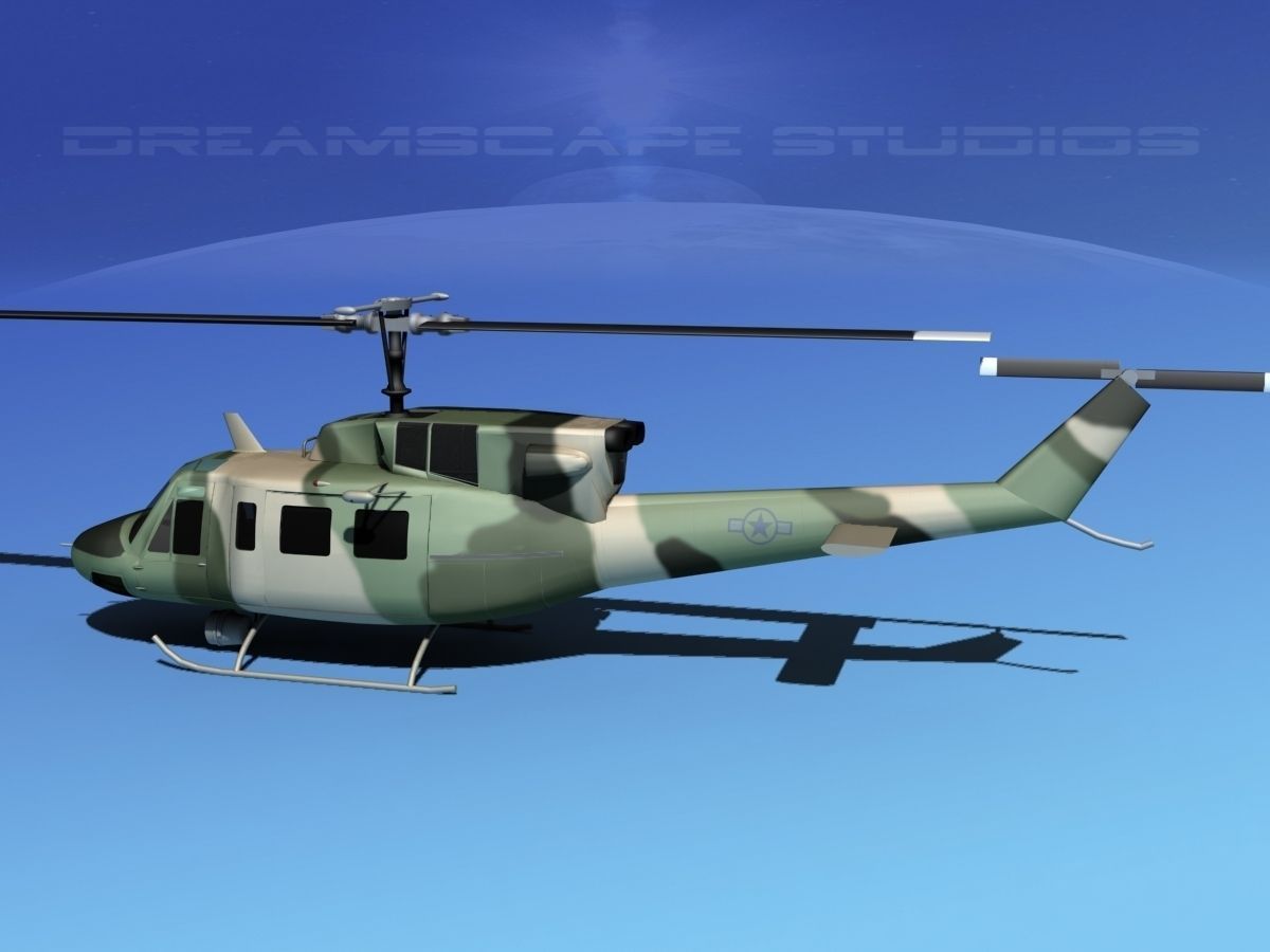 Bell UH-1N Army Forest Gunship 3D model_9
