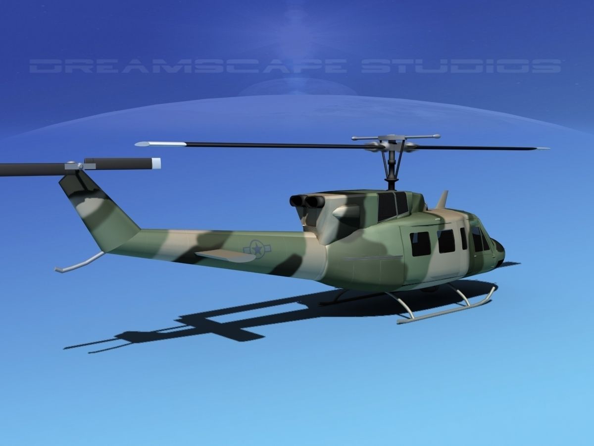 Bell UH-1N Army Forest Gunship 3D model_6