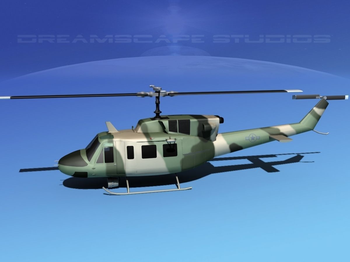Bell UH-1N Army Forest Gunship 3D model_10