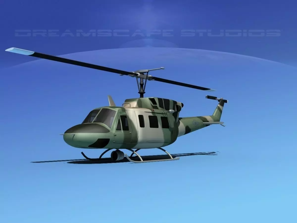 Bell UH-1N Army Forest Gunship 3D model_0