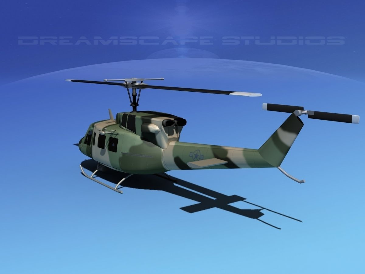 Bell UH-1N Army Forest Gunship 3D model_8