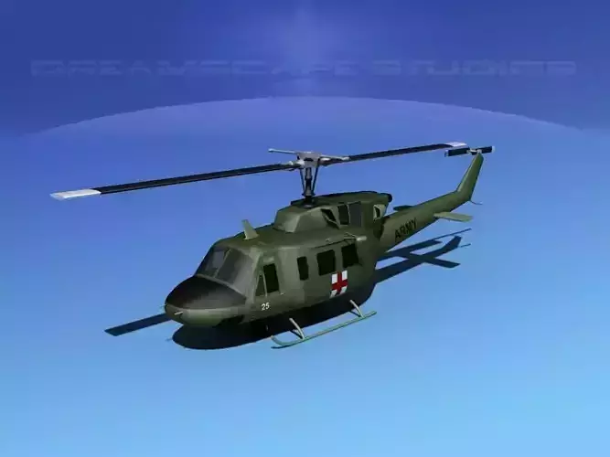 Bell UH-1N Armi Medevac 3D model
