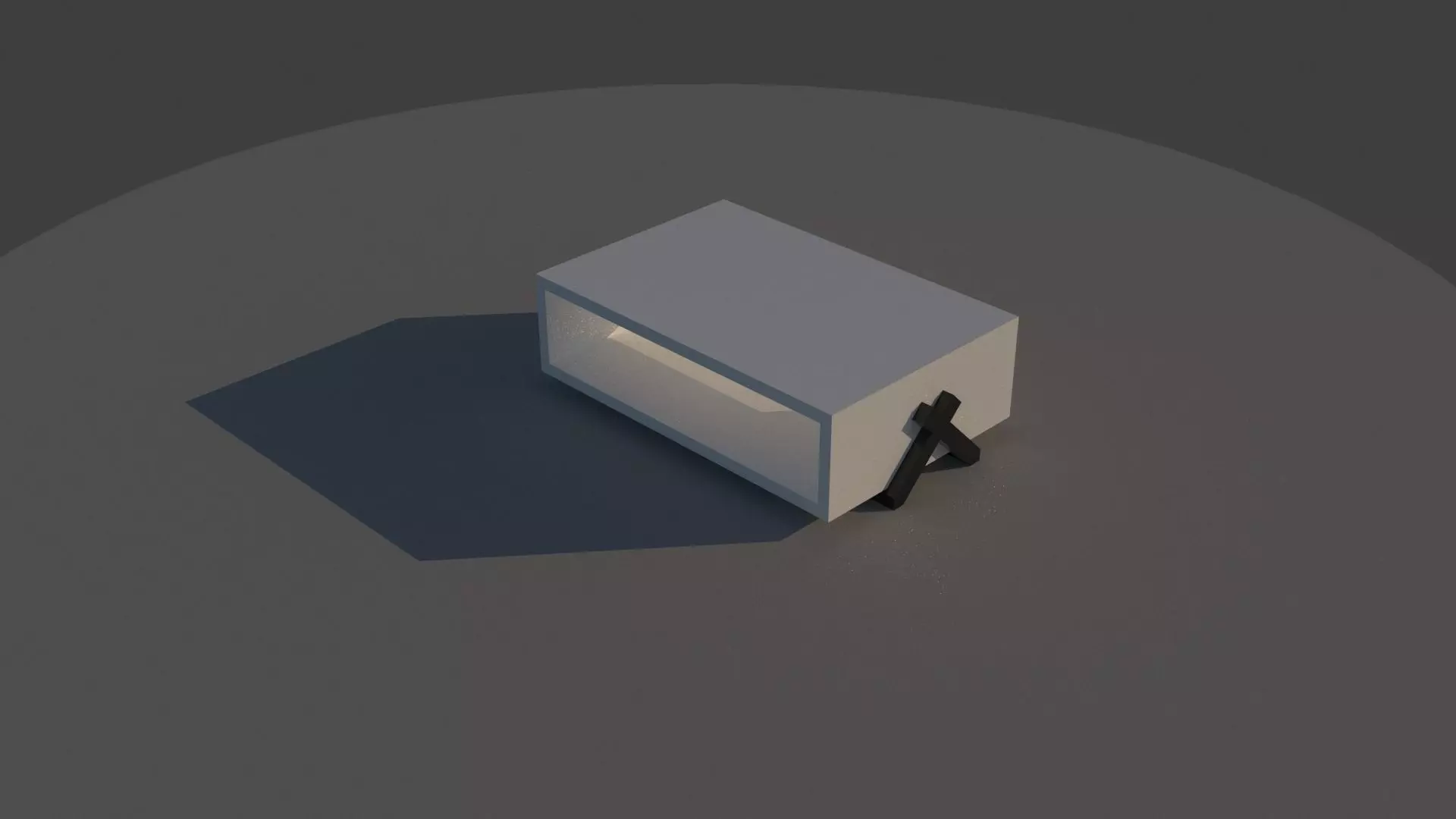 Table box Low-poly 3D model_0