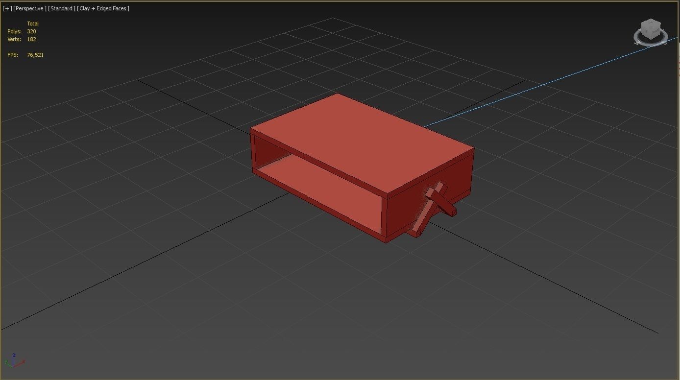 Table box Low-poly 3D model_4