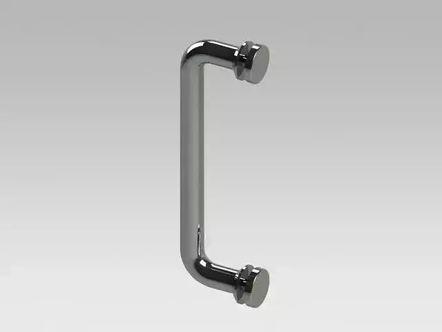 Rukoyaty stainless steel shower door handle Low-poly 3D model