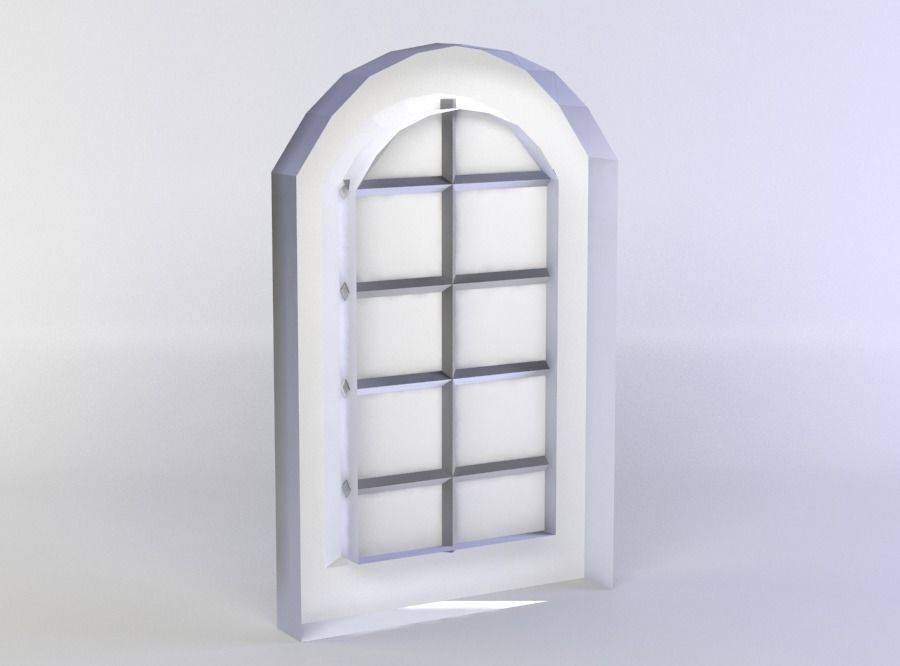 Window metal pole Low-poly 3D model_2
