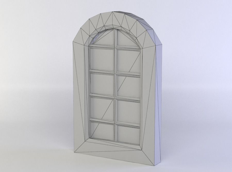 Window metal pole Low-poly 3D model_4