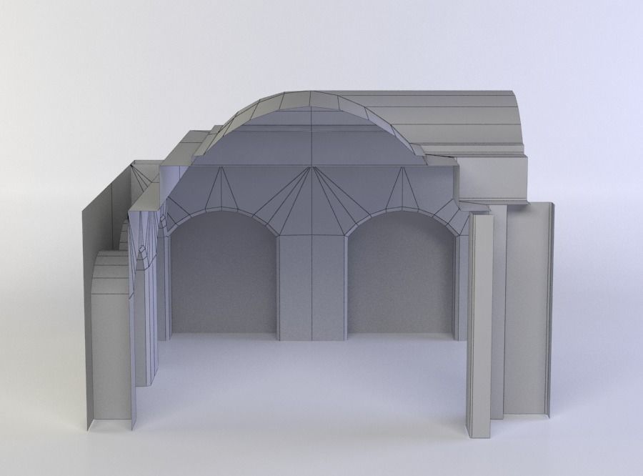 Wall ceiling Low-poly 3D model_3