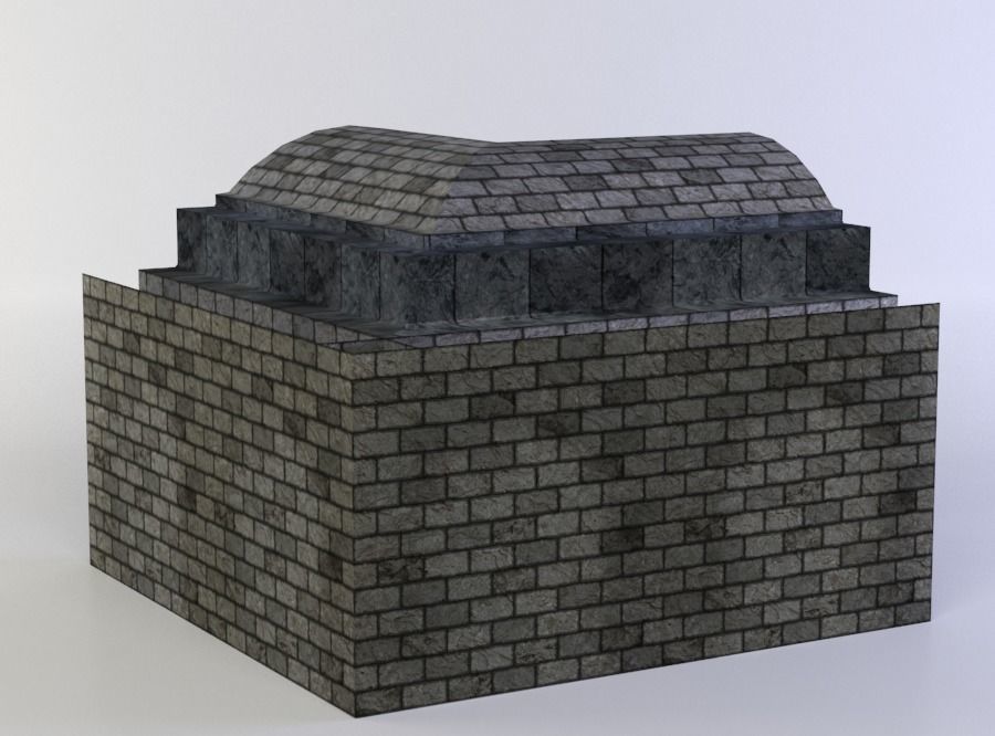 Wall ceiling Low-poly 3D model_2