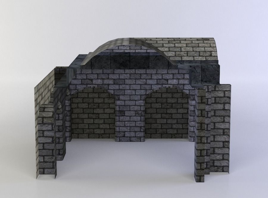 Wall ceiling Low-poly 3D model_0