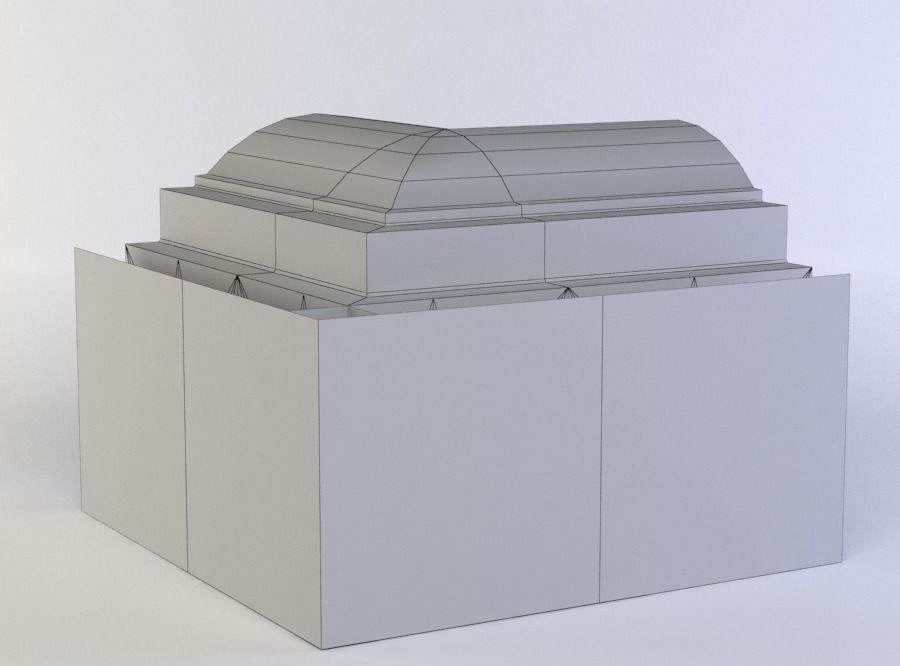 Wall ceiling Low-poly 3D model_5