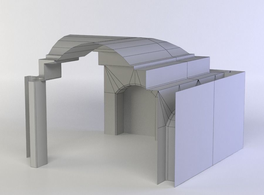 Wall ceiling Low-poly 3D model_4