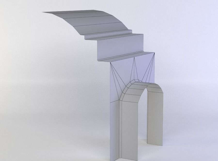 Gates wall ceiling Low-poly 3D model_4